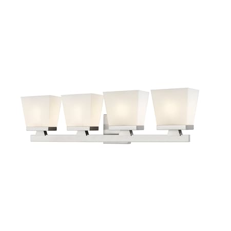 Z-Lite Astor 4 Light Vanity, Brushed Nickel & Etched Opal 1937-4V-BN